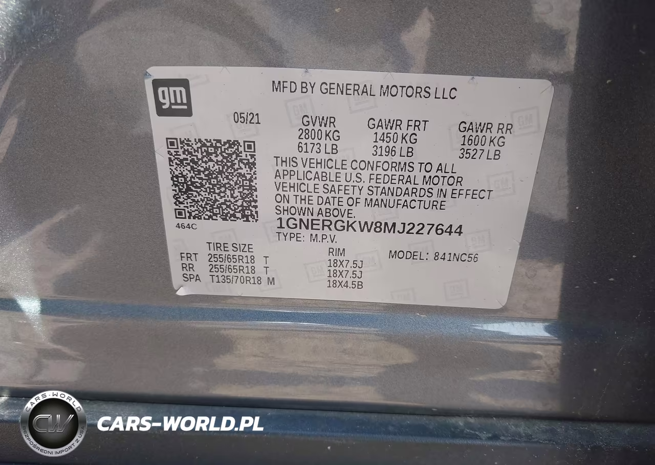 2021 Chevrolet Traverse Fwd Lt Cloth VIN:1GNERGKW8MJ227644 - 9