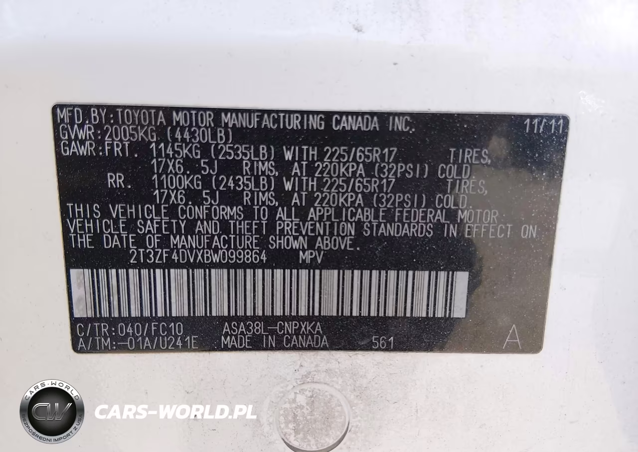 2011 Toyota Rav4 VIN:2T3ZF4DVXBW099864 - 9