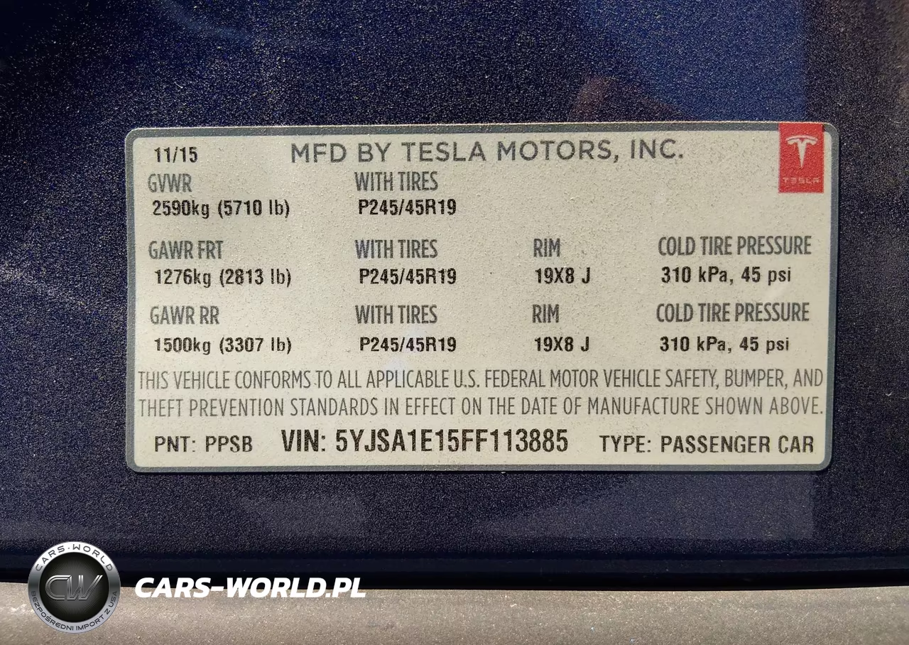 TESLA MODEL S VIN:5YJSA1E15FF113885 - 9