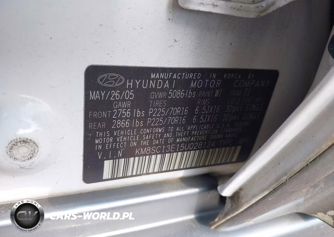 2005 Hyundai Santa Fe Gls-Lx VIN:KM8SC13E15U028124 - 9