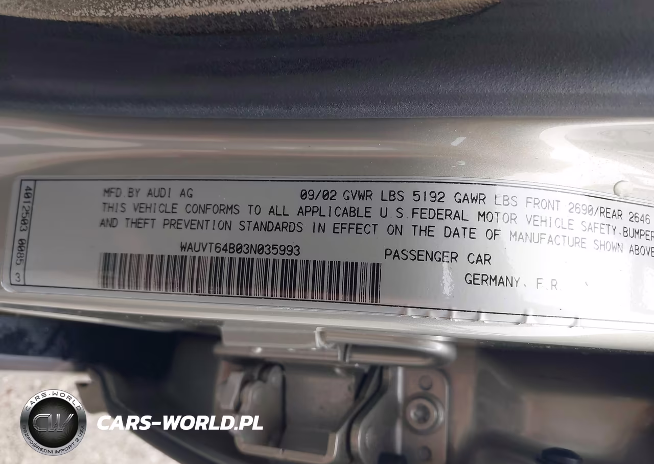 2003 Audi A6 Avant VIN:WAUVT64B03N035993 - 9