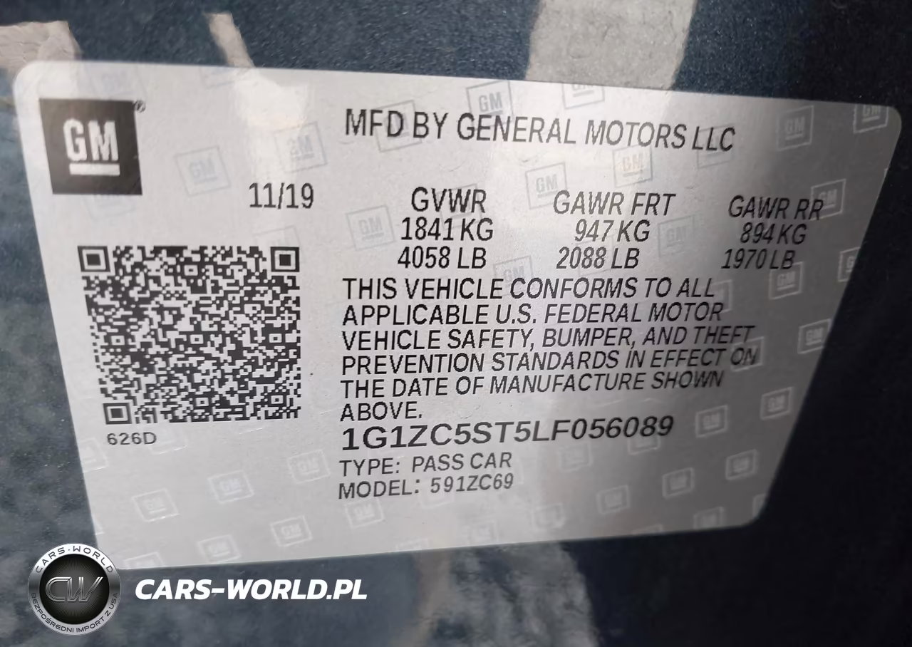 2020 Chevrolet Malibu Fwd 1Fl VIN:1G1ZC5ST5LF056089 - 9