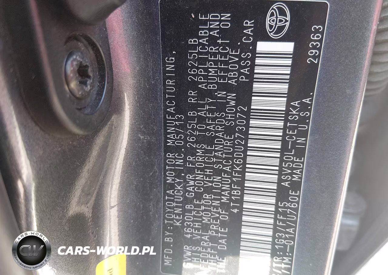 2013 Toyota Camry Se VIN:4T1BF1FK6DU273072 - 9