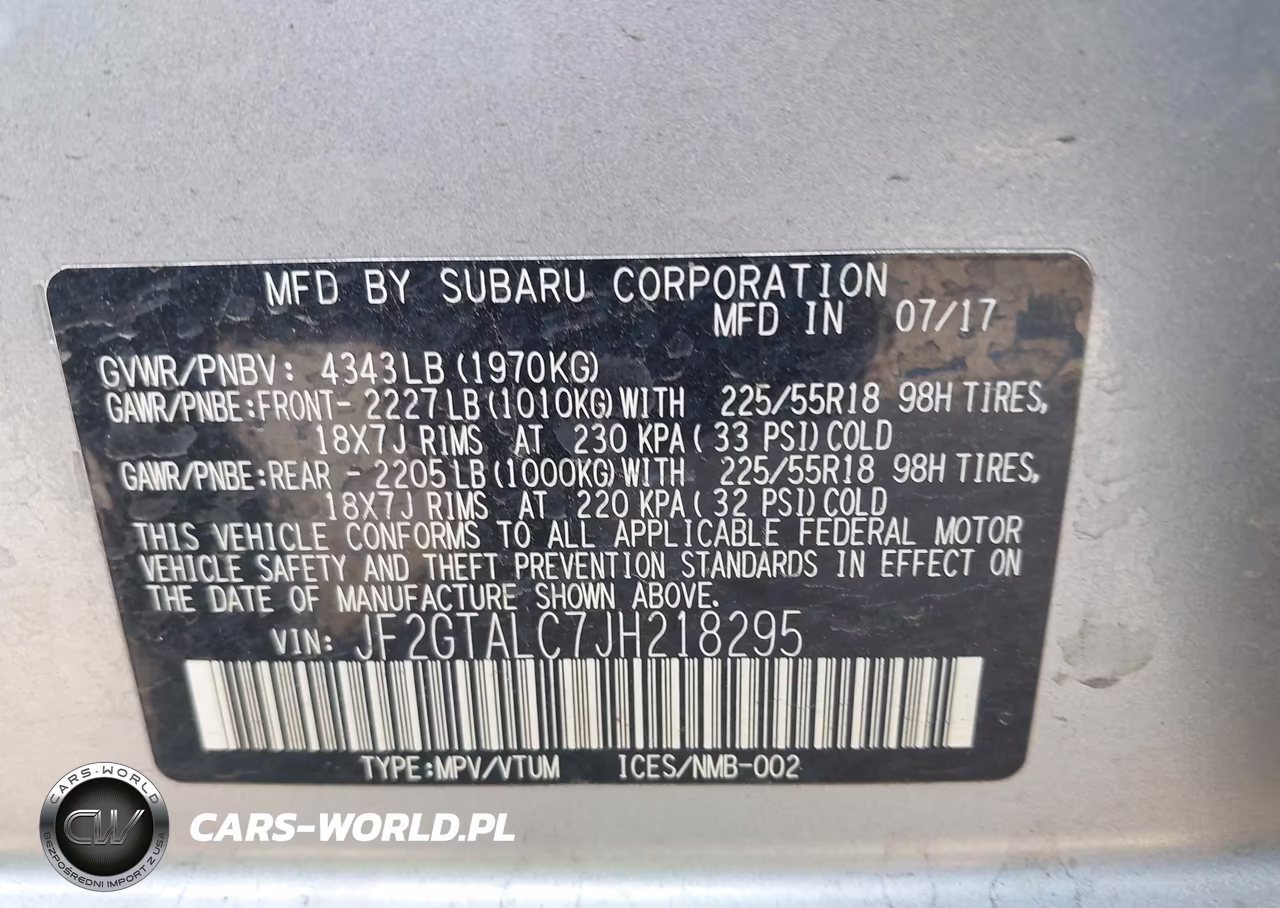 2018 Subaru Crosstrek 2.0I Limited VIN:JF2GTALC7JH218295 - 9