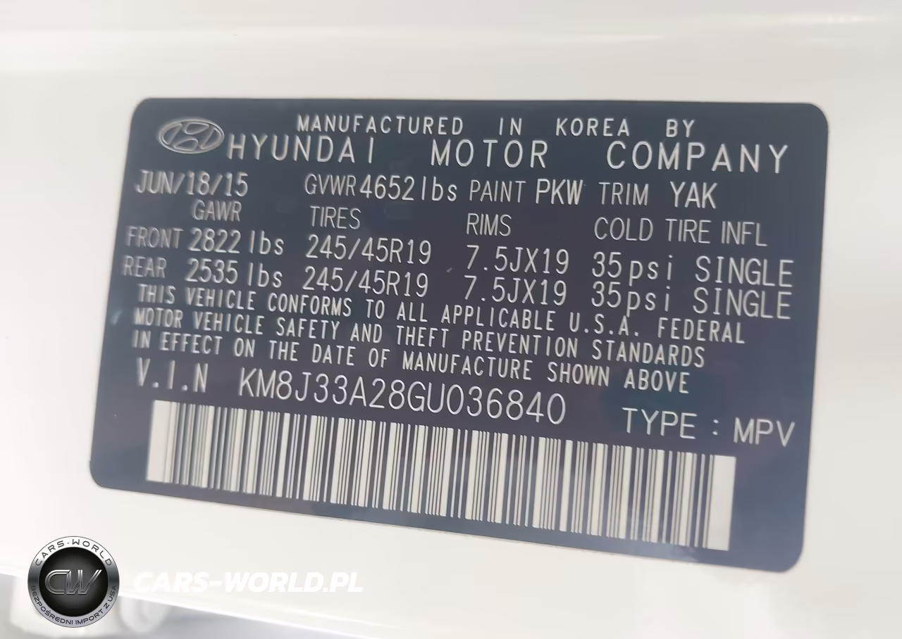 2016 Hyundai Tucson Sport VIN:KM8J33A28GU036840 - 9