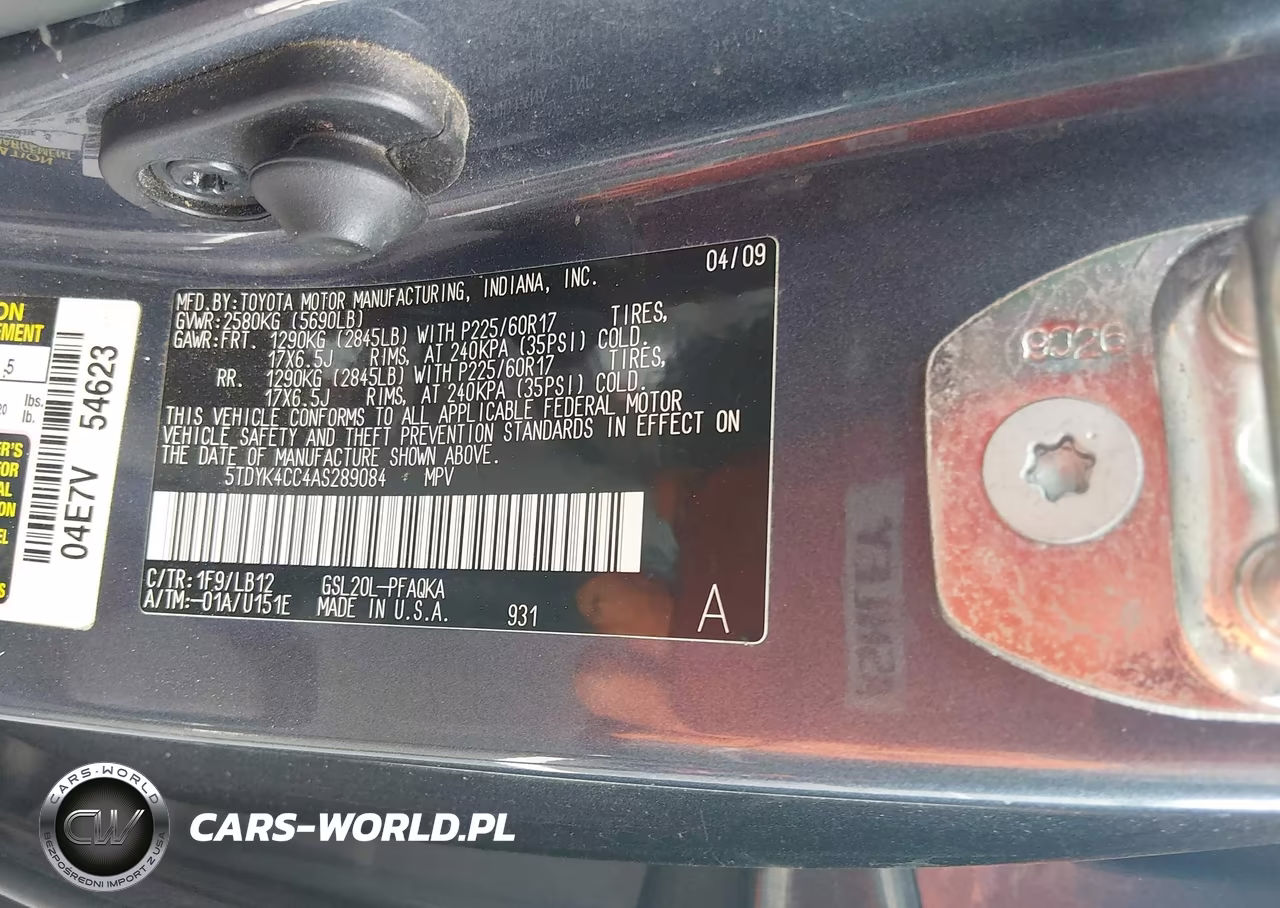 2010 Toyota Sienna Limited VIN:5TDYK4CC4AS289084 - 9