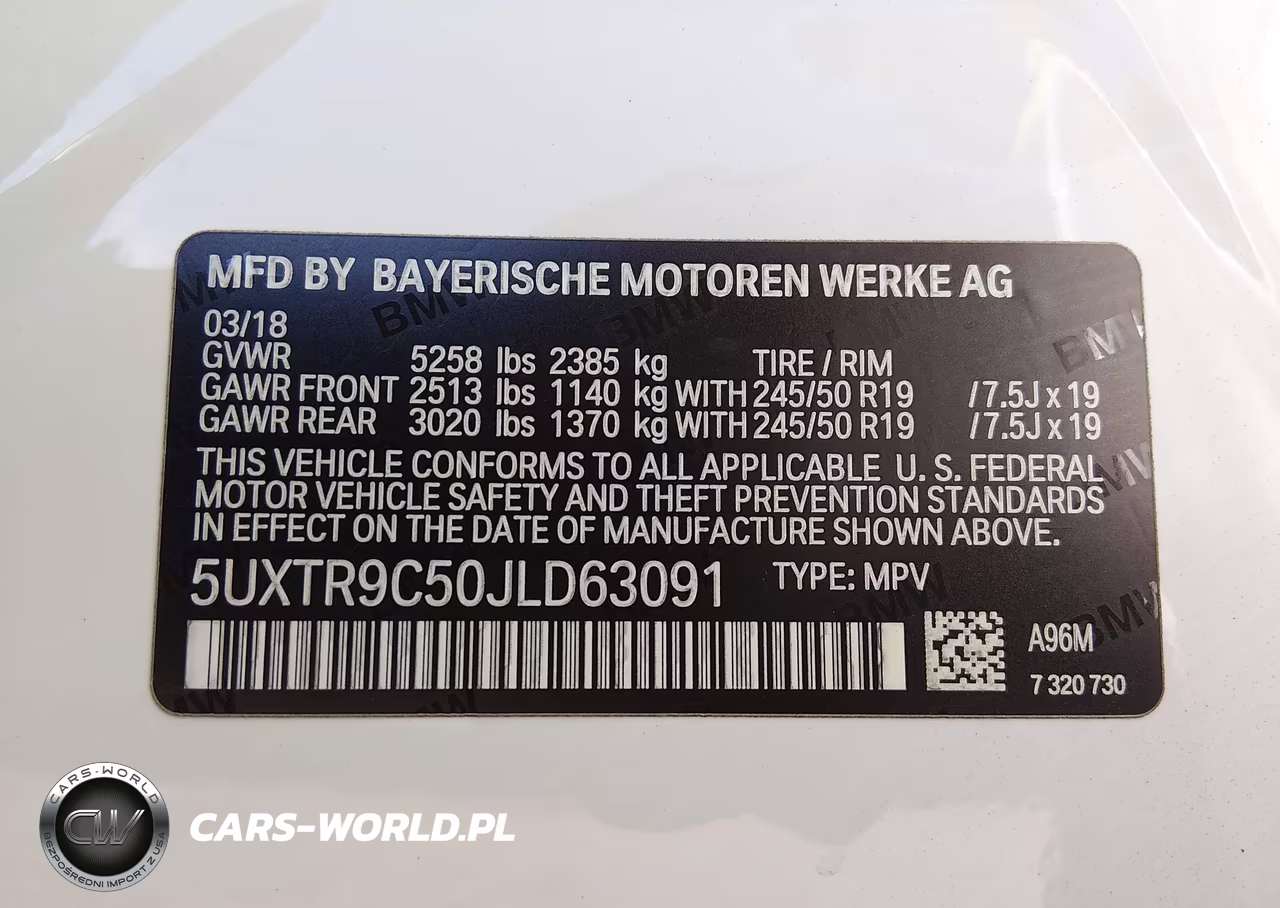 2018 BMW X3 xDrive30I VIN:5UXTR9C50JLD63091 - 9