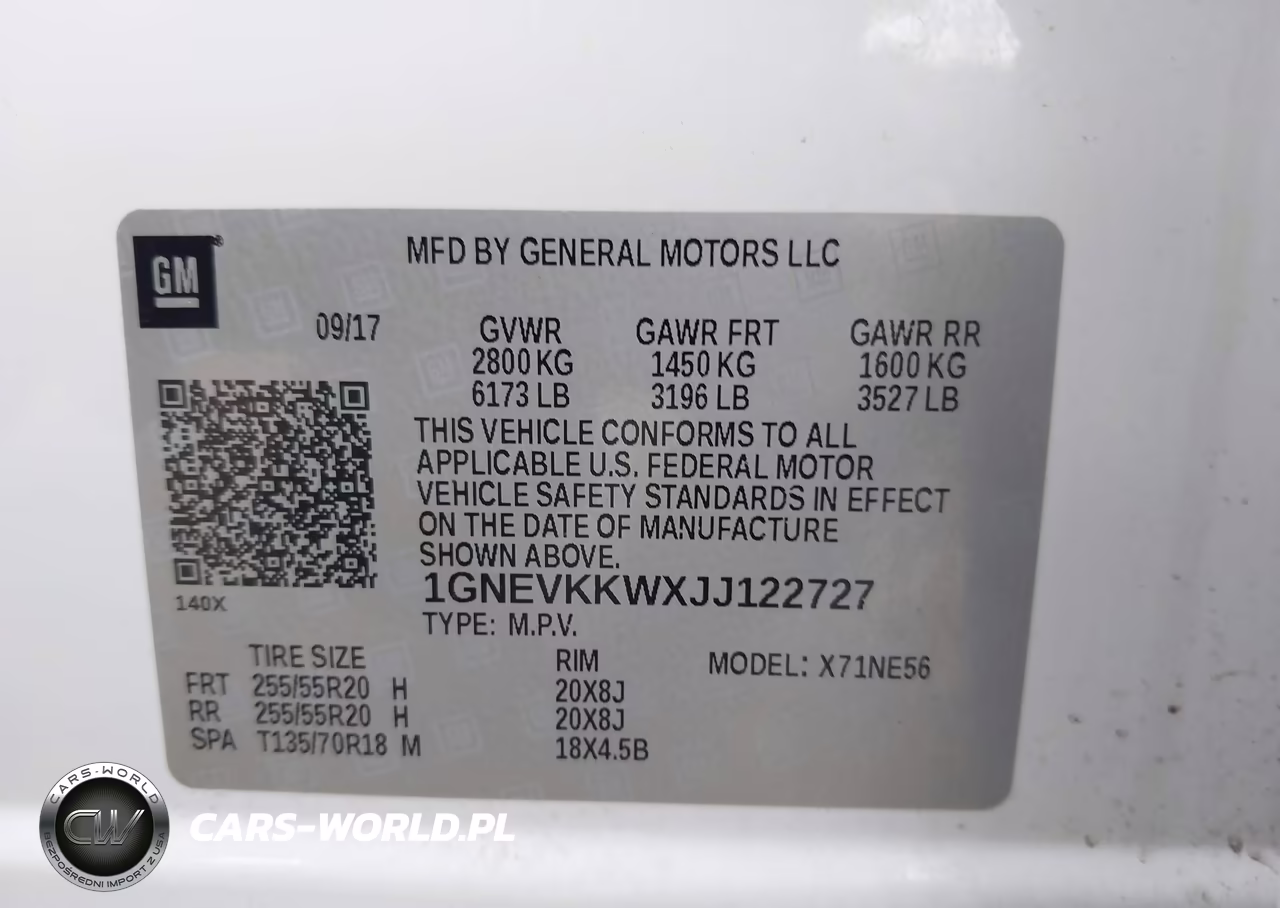 2018 Chevrolet Traverse High Country VIN:1GNEVKKWXJJ122727 - 9