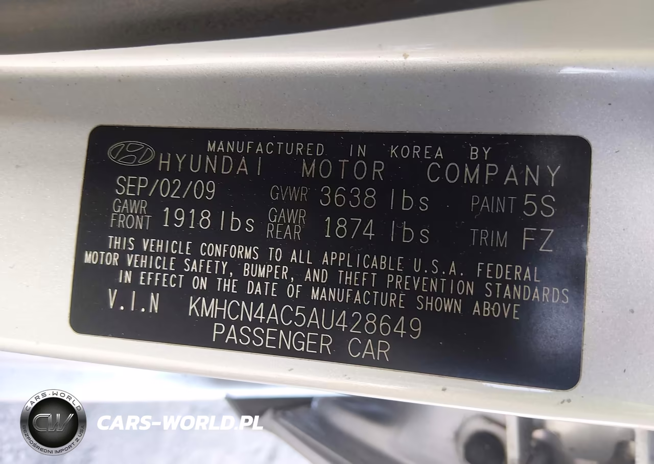 2010 Hyundai Accent Gls VIN:KMHCN4AC5AU428649 - 9