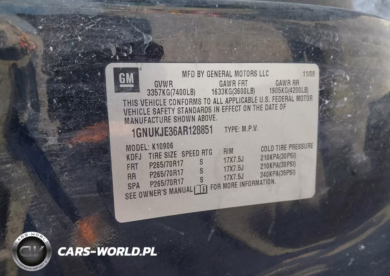 2010 Chevrolet Suburban 1500 Lt1 VIN:1GNUKJE36AR128851 - 9