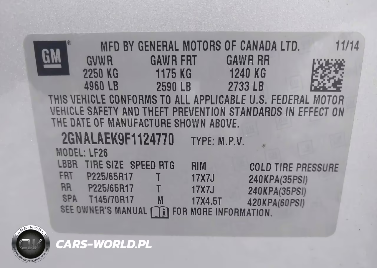 2015 Chevrolet Equinox Ls VIN:2GNALAEK9F1124770 - 9