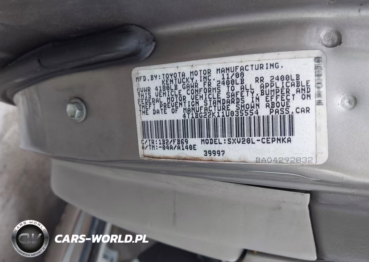 2001 Toyota Camry Ce-Le-Xle VIN:4T1BG22K11U035554 - 9