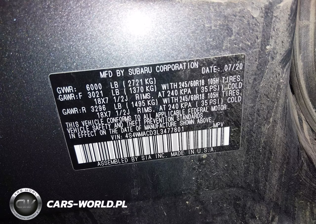 2020 Subaru Ascent Premium VIN:4S4WMACD3L3477801 - 9