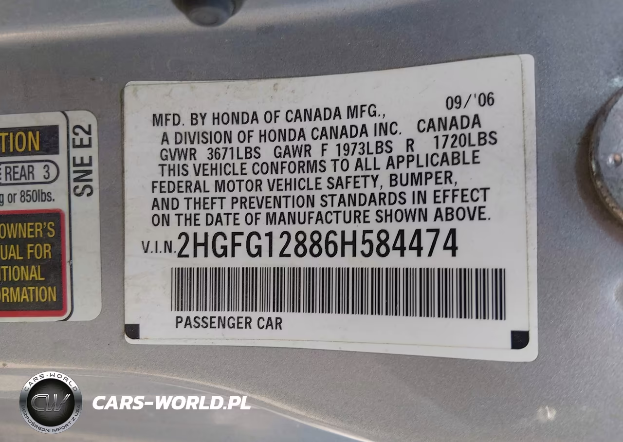 2006 Honda Civic Ex VIN:2HGFG12886H584474 - 9