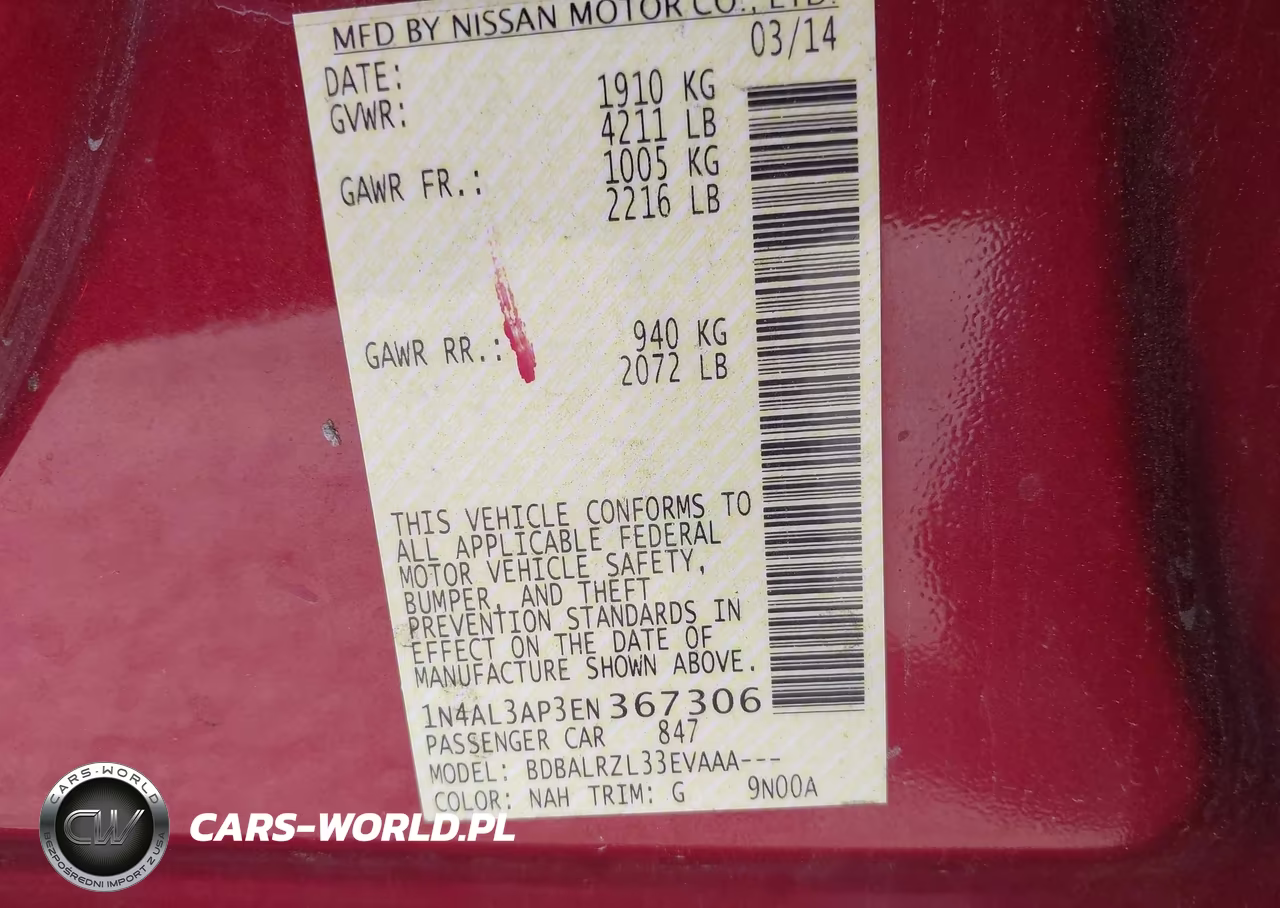 2014 Nissan Altima 2.5 S VIN:1N4AL3AP3EN367306 - 9