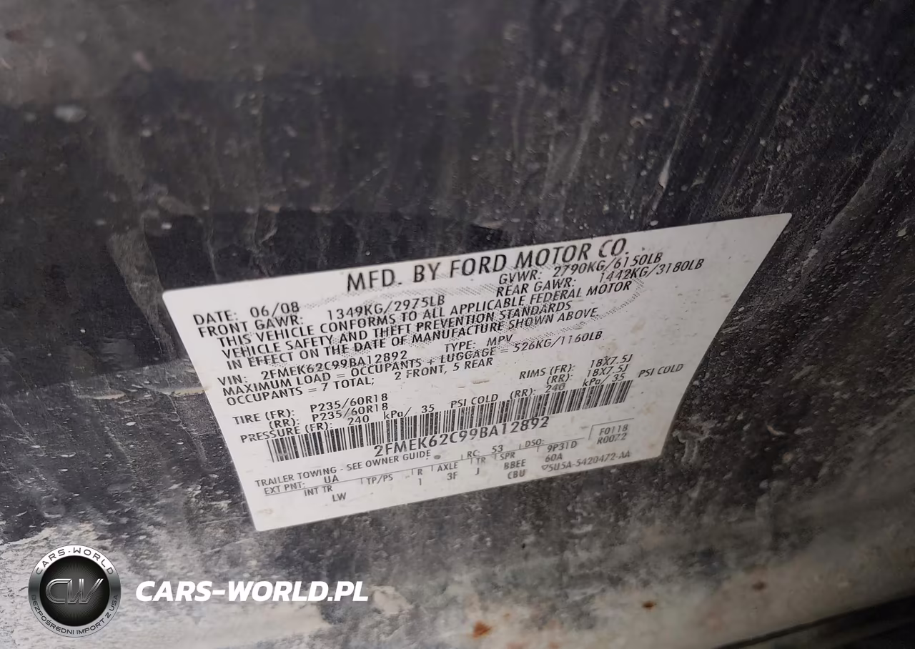 2009 Ford Flex Sel VIN:2FMEK62C99BA12892 - 9