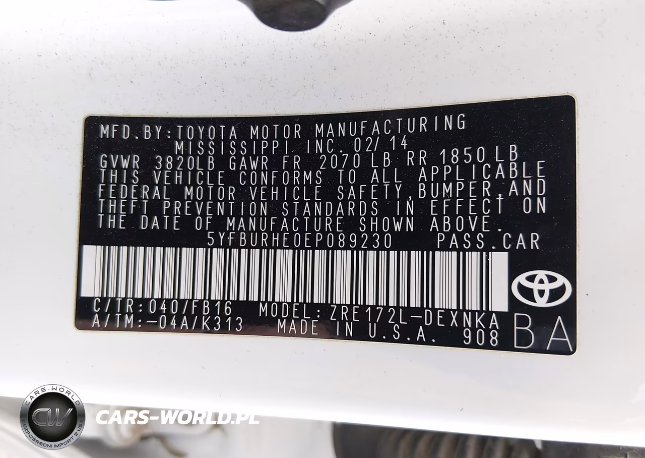 2014 Toyota Corolla L VIN:5YFBURHE0EP089230 - 9