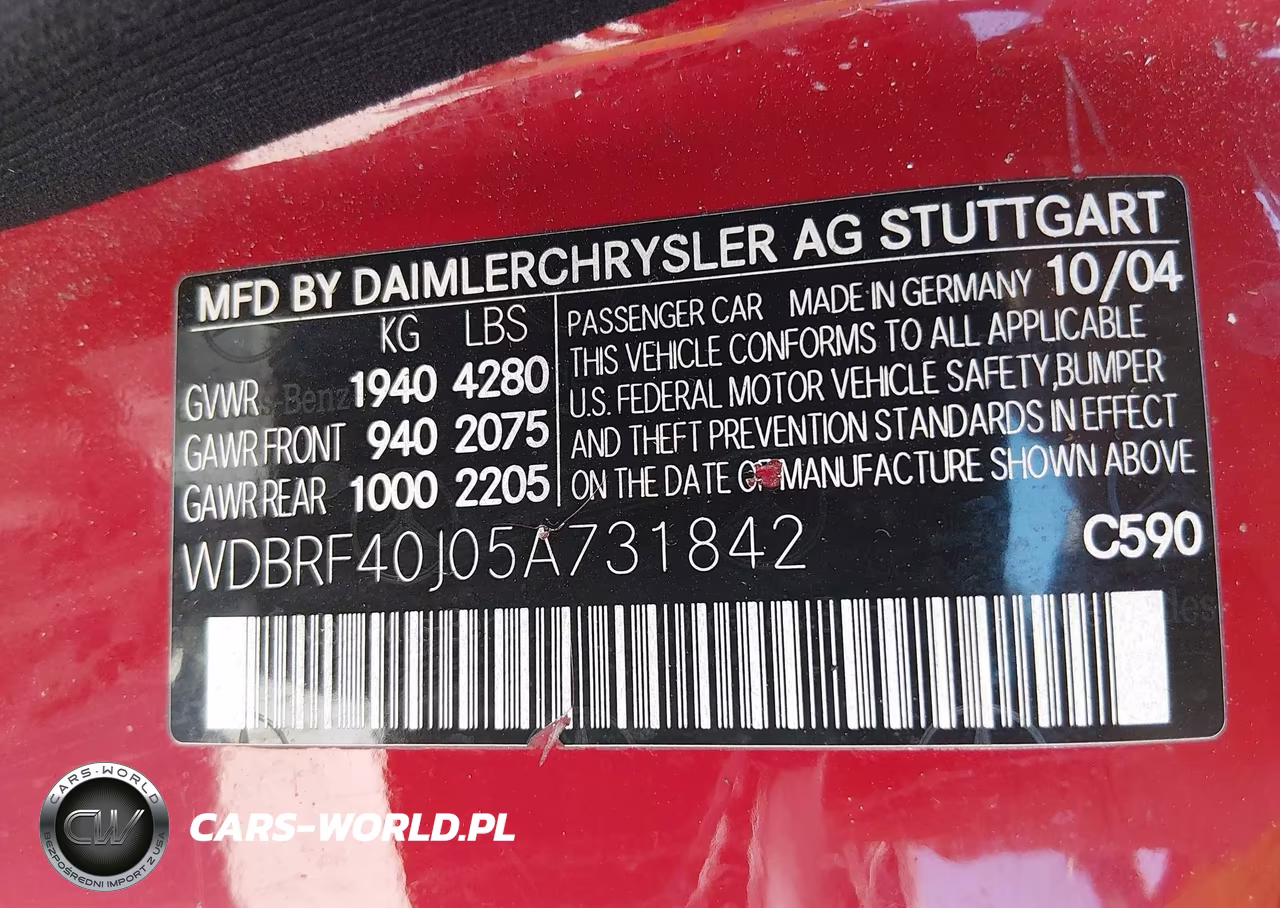 2005 Mercedes-Benz C 230 Kompressor Sport VIN:WDBRF40J05A731842 - 9