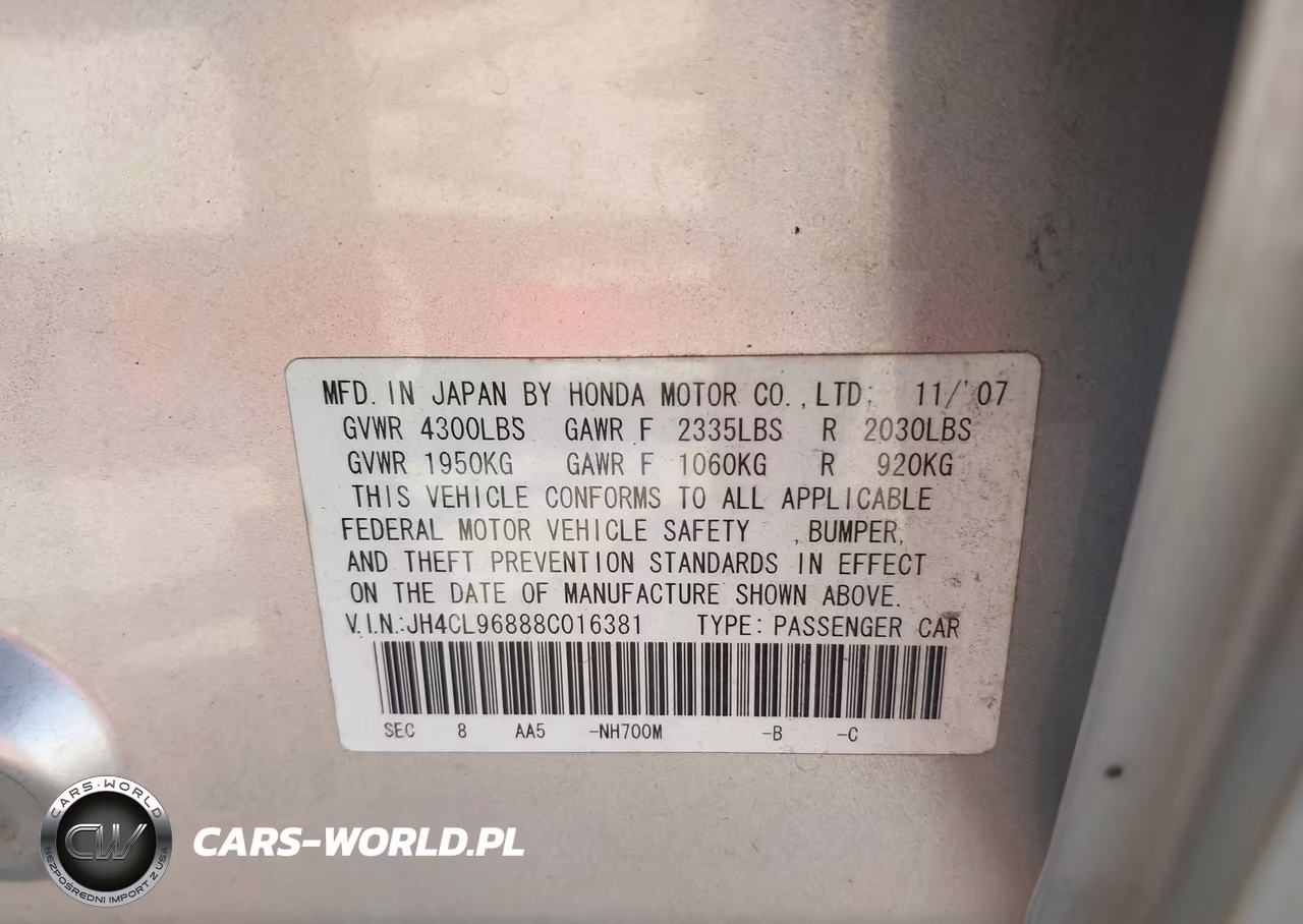 2008 Acura Tsx VIN:JH4CL96888C016381 - 9