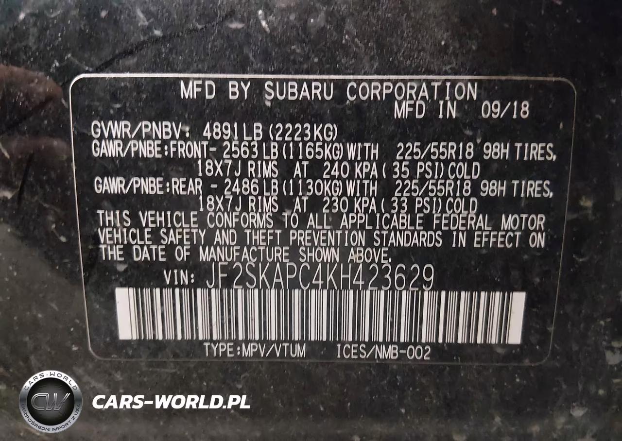 2019 Subaru Forester Sport VIN:JF2SKAPC4KH423629 - 9