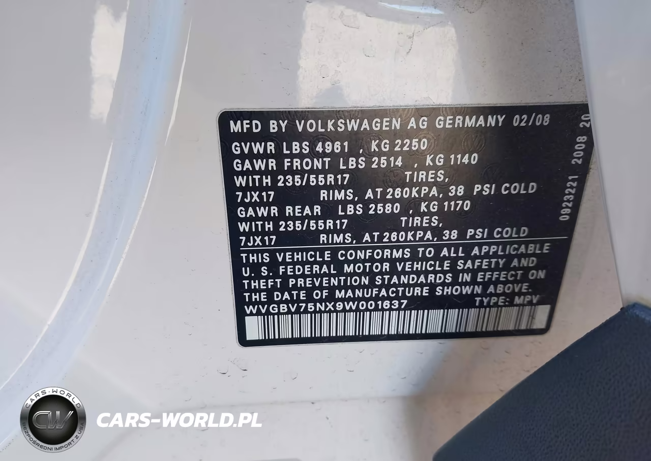 2009 Volkswagen Tiguan Se-Sel VIN:WVGBV75NX9W001637 - 9