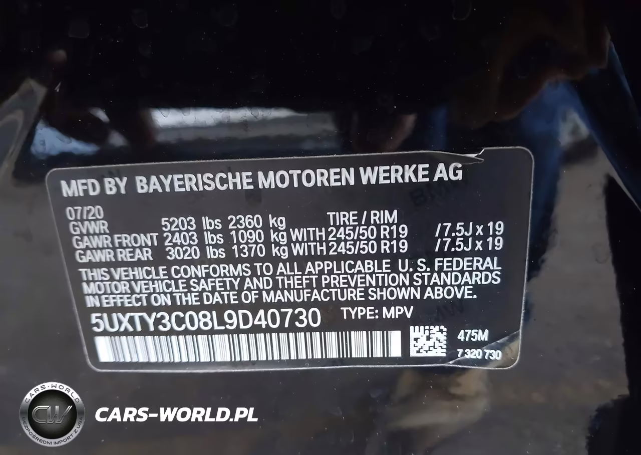 2020 BMW X3 Sdrive30I VIN:5UXTY3C08L9D40730 - 9