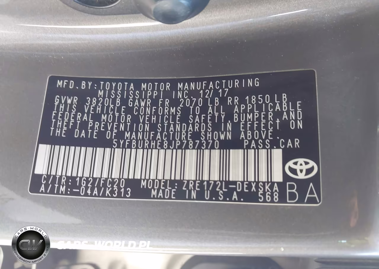 2018 Toyota Corolla Se VIN:5YFBURHE8JP787370 - 9