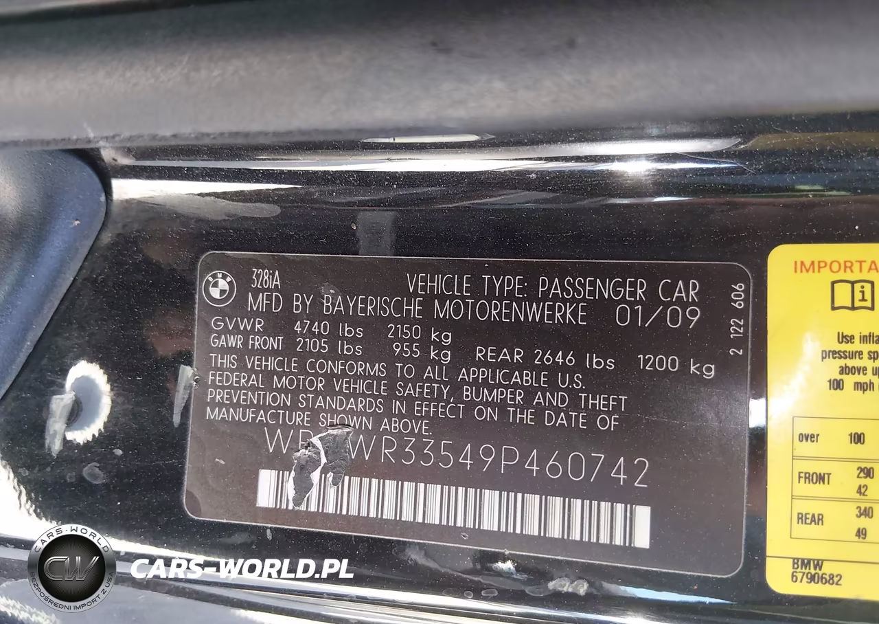 2009 BMW 328I VIN:WBAWR33549P460742 - 9