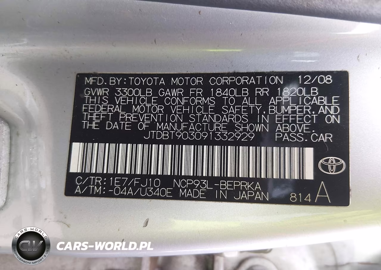 2009 Toyota Yaris VIN:JTDBT903091332929 - 9
