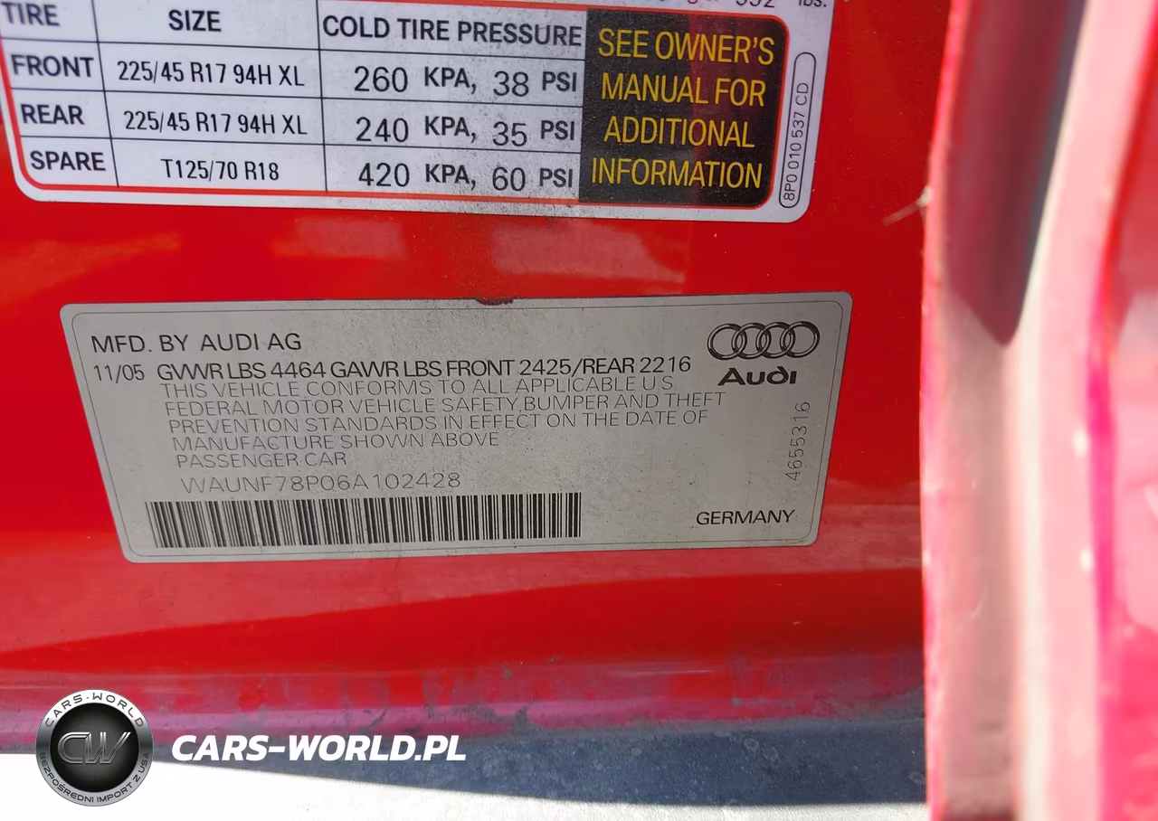 2006 Audi A3 2.0T VIN:WAUNF78P06A102428 - 9