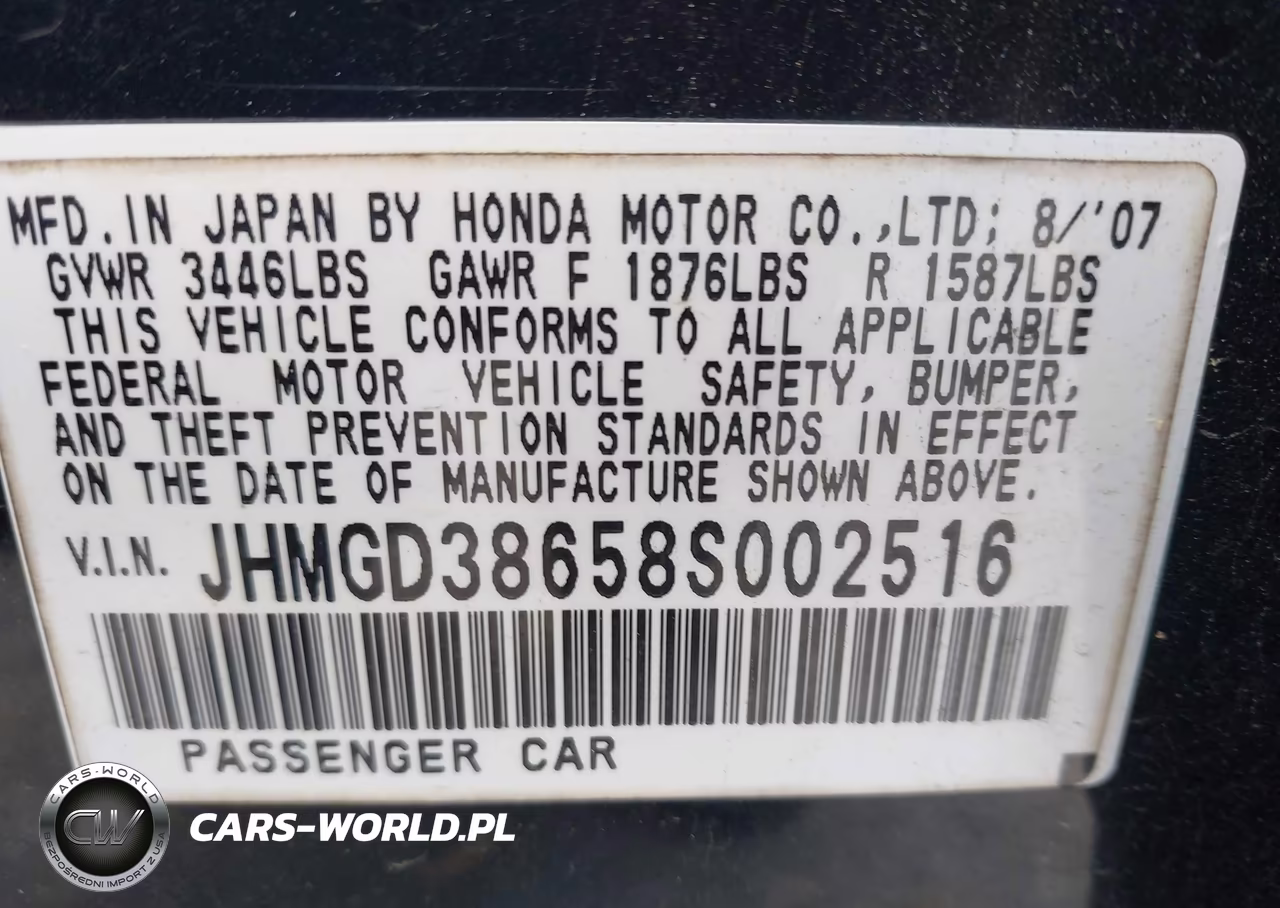 2008 Honda Fit Sport VIN:JHMGD38658S002516 - 9