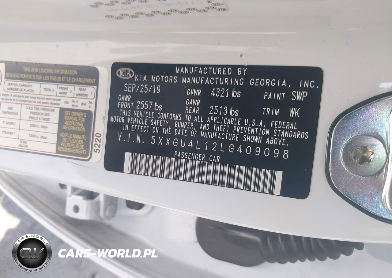 2020 Kia Optima Ex Premium VIN:5XXGU4L12LG409098 - 9
