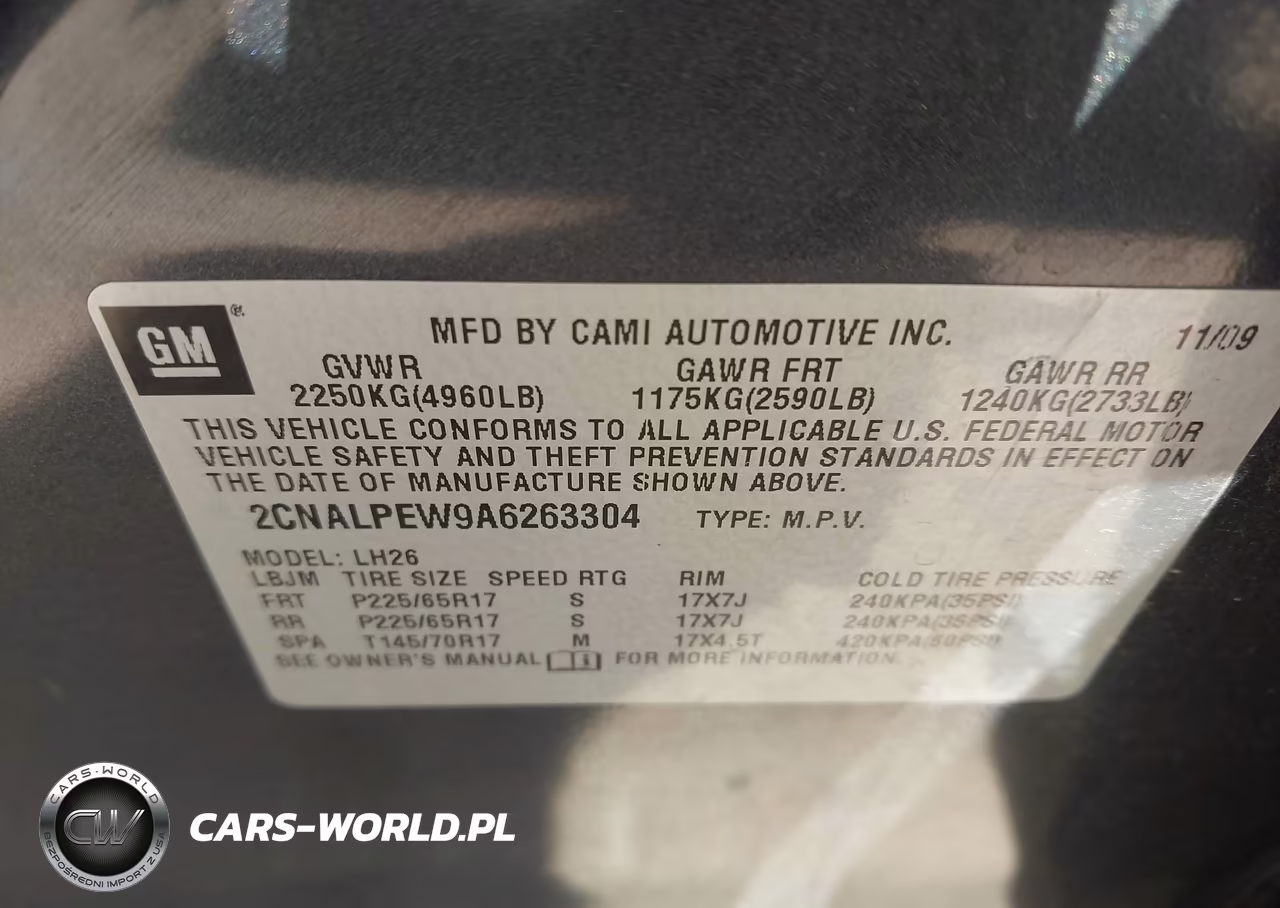 2010 Chevrolet Equinox Lt VIN:2CNALPEW9A6263304 - 9