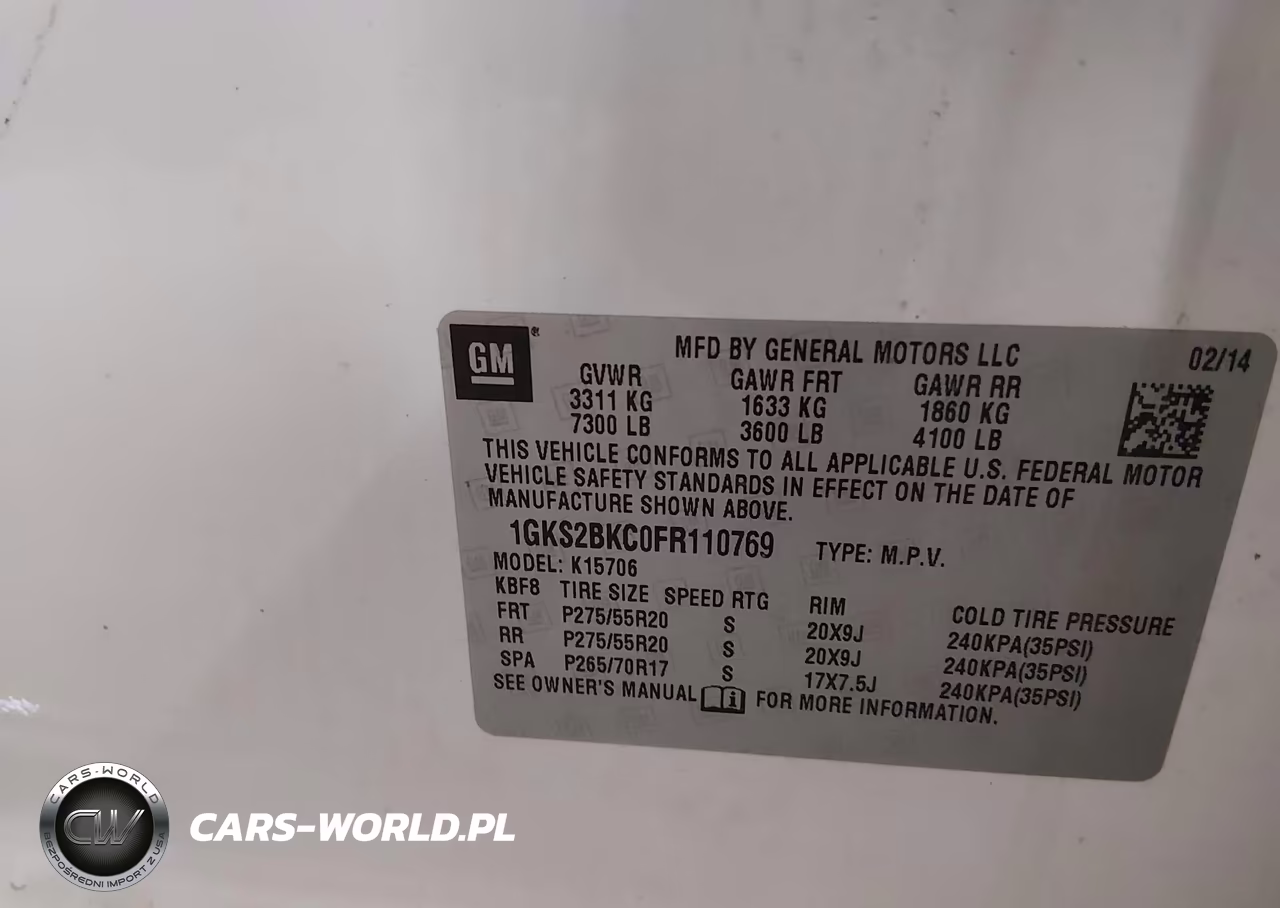 2015 GMC Yukon Slt VIN:1GKS2BKC0FR110769 - 9