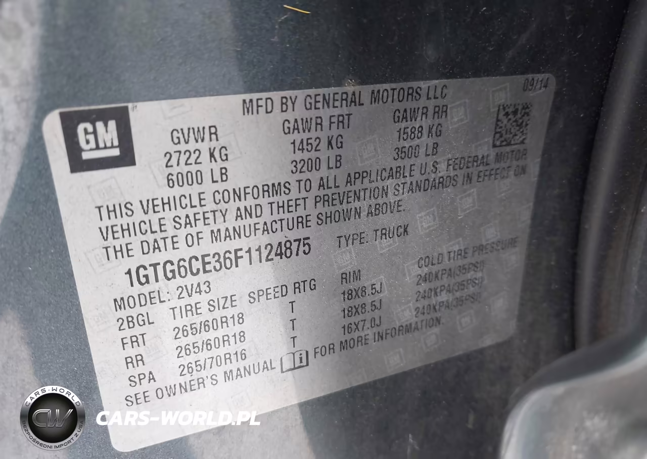 2015 GMC Canyon 4Wd Slt VIN:1GTG6CE36F1124875 - 9