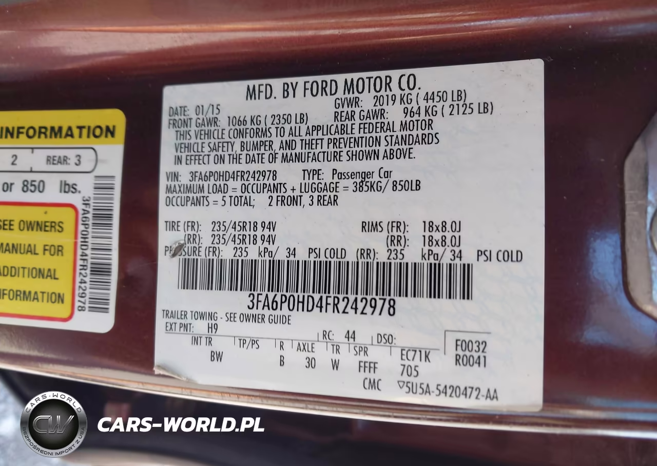 2015 Ford Fusion Se VIN:3FA6P0HD4FR242978 - 9
