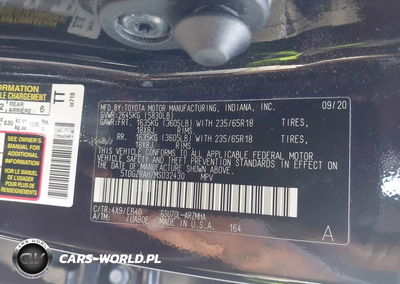 2021 Toyota Highlander Xle VIN:5TDGZRAH7MS032430 - 9
