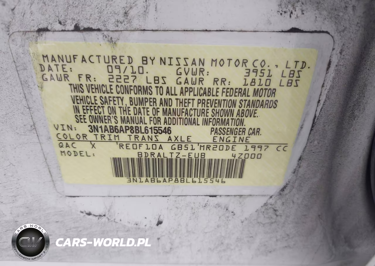 2011 Nissan Sentra 2.0S VIN:3N1AB6AP8BL615546 - 9