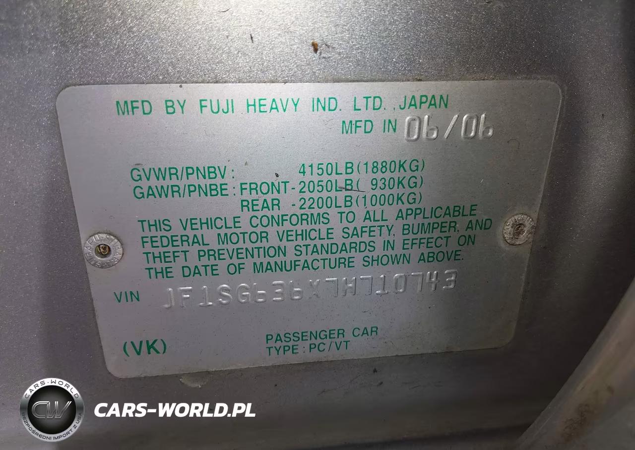 2007 Subaru Forester 2.5X VIN:JF1SG636X7H710743 - 9