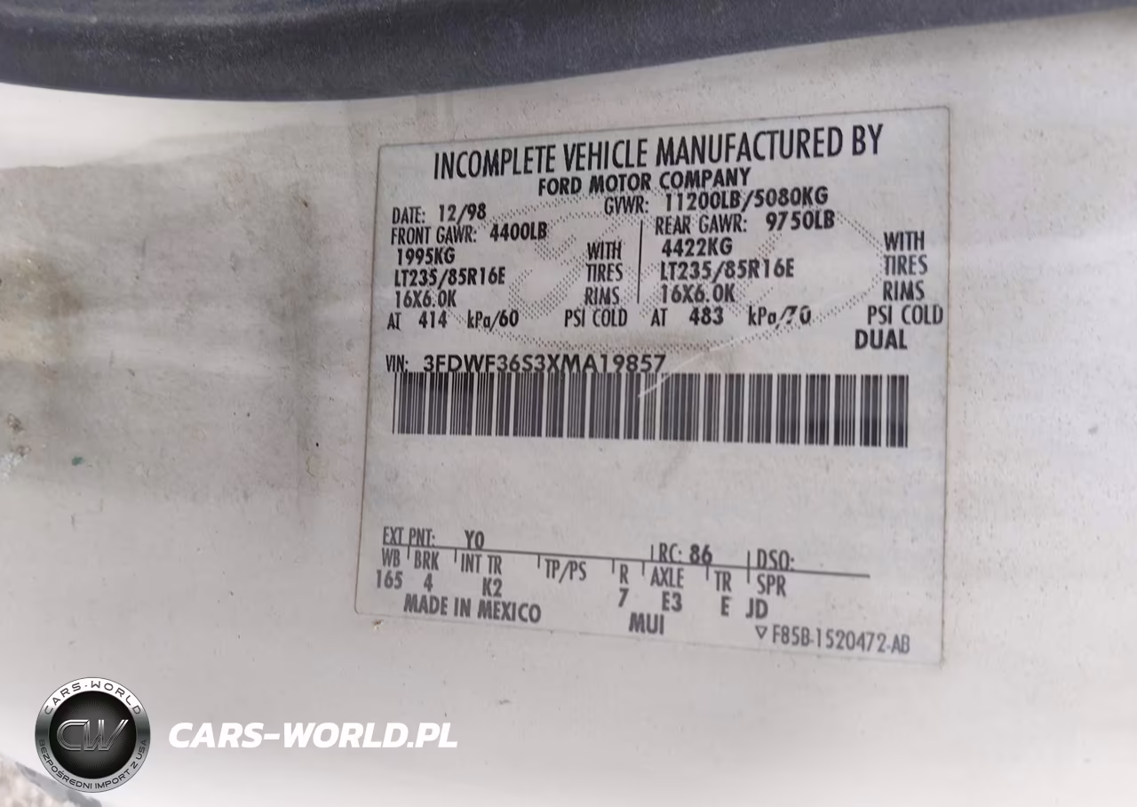 1999 Ford Super Duty F-350 Drw Lariat-Xl-Xlt VIN:3FDWF36S3XMA19857 - 9