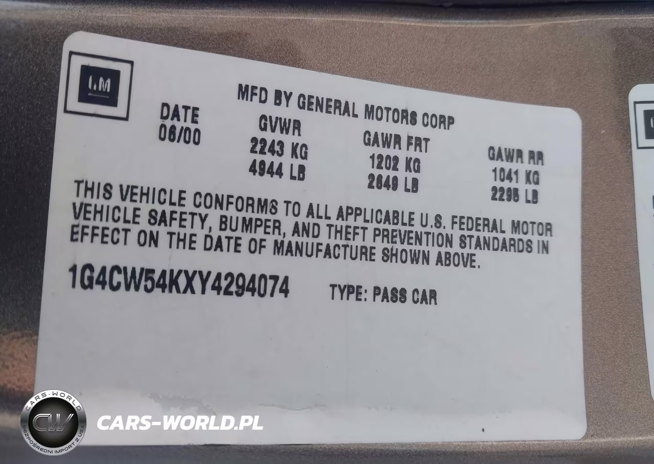 2000 Buick Park Avenue VIN:1G4CW54KXY4294074 - 9