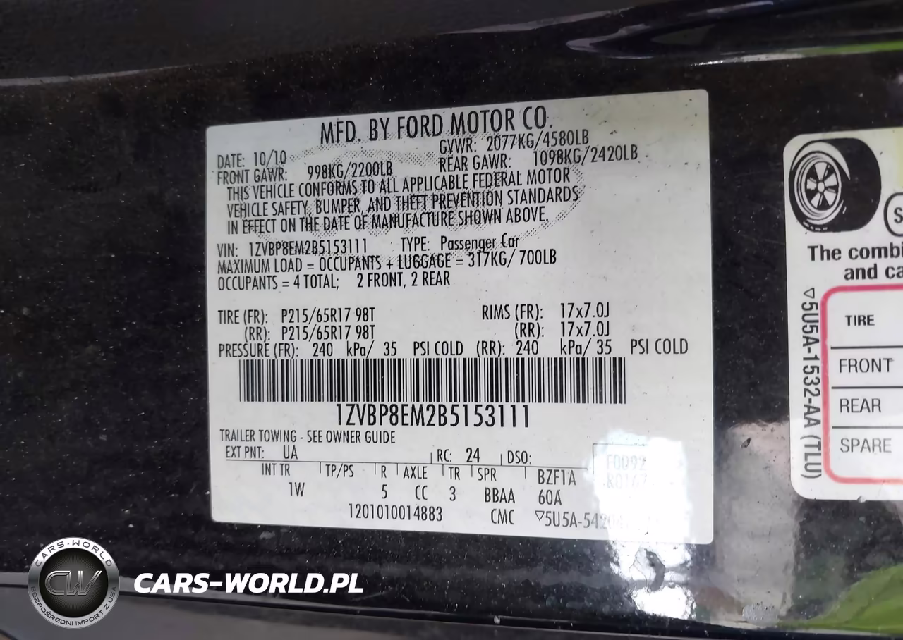 2011 Ford Mustang V6 VIN:1ZVBP8EM2B5153111 - 9