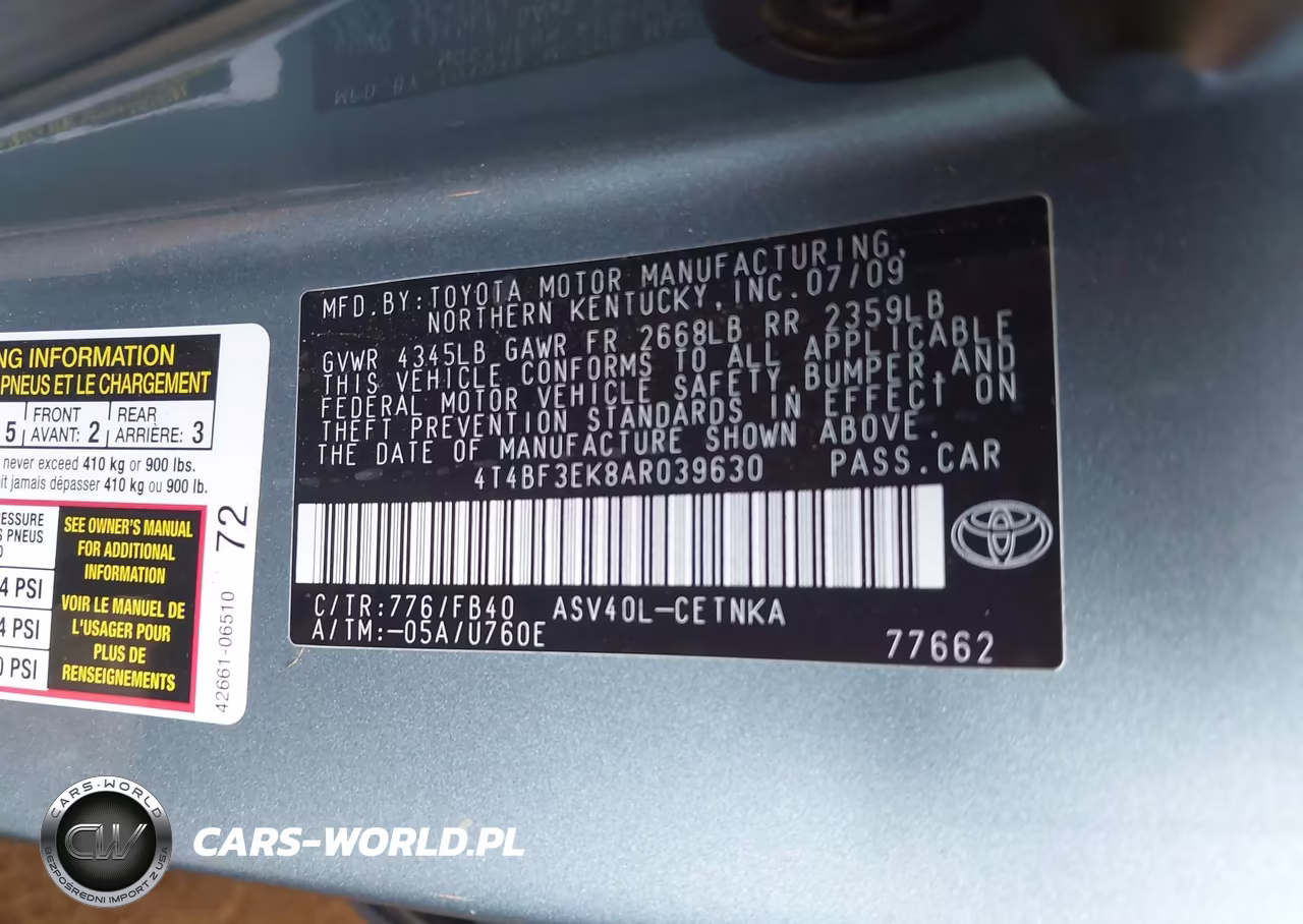 2010 Toyota Camry Le VIN:4T4BF3EK8AR039630 - 9