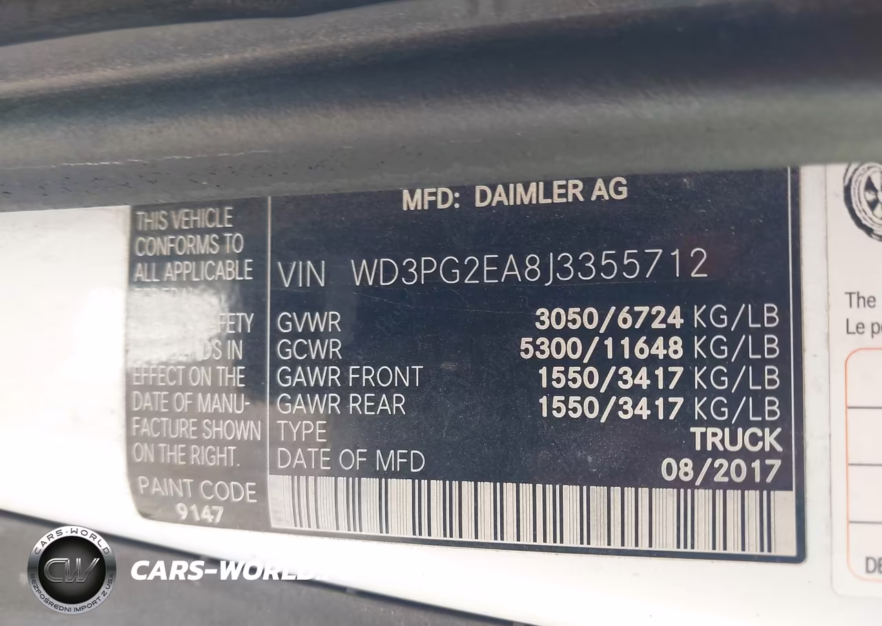 2018 Mercedes-Benz Metris VIN:WD3PG2EA8J3355712 - 9