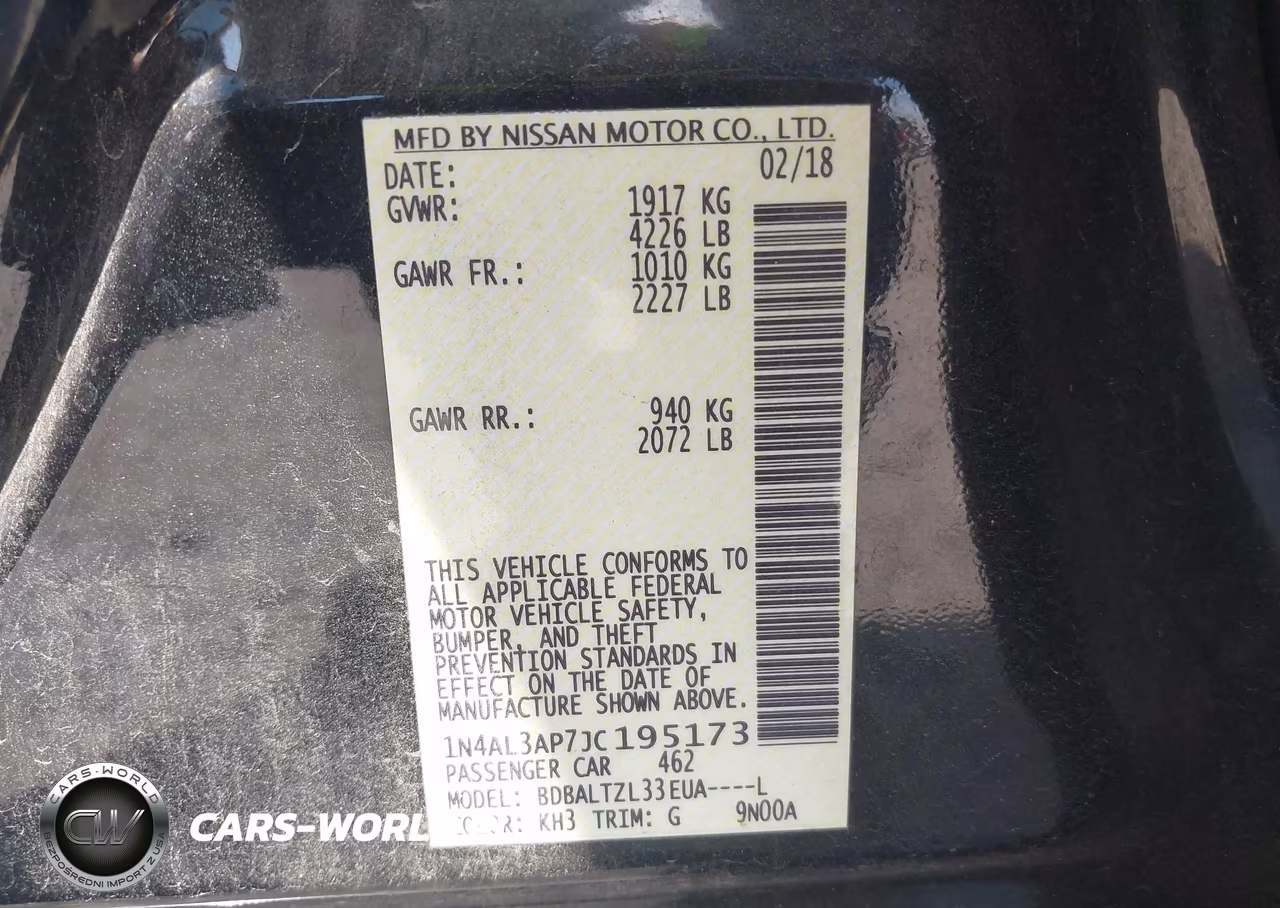 2018 Nissan Altima 2.5 Sl VIN:1N4AL3AP7JC195173 - 9