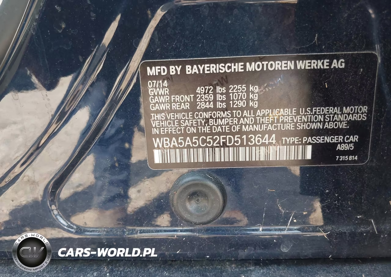 2015 BMW 528I VIN:WBA5A5C52FD513644 - 9