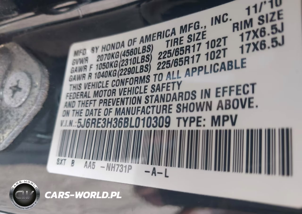 2011 Honda Cr-V Lx VIN:5J6RE3H36BL010309 - 9