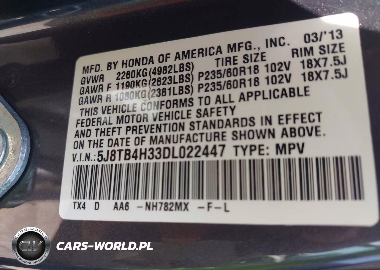 2013 Acura Rdx VIN:5J8TB4H33DL022447 - 9