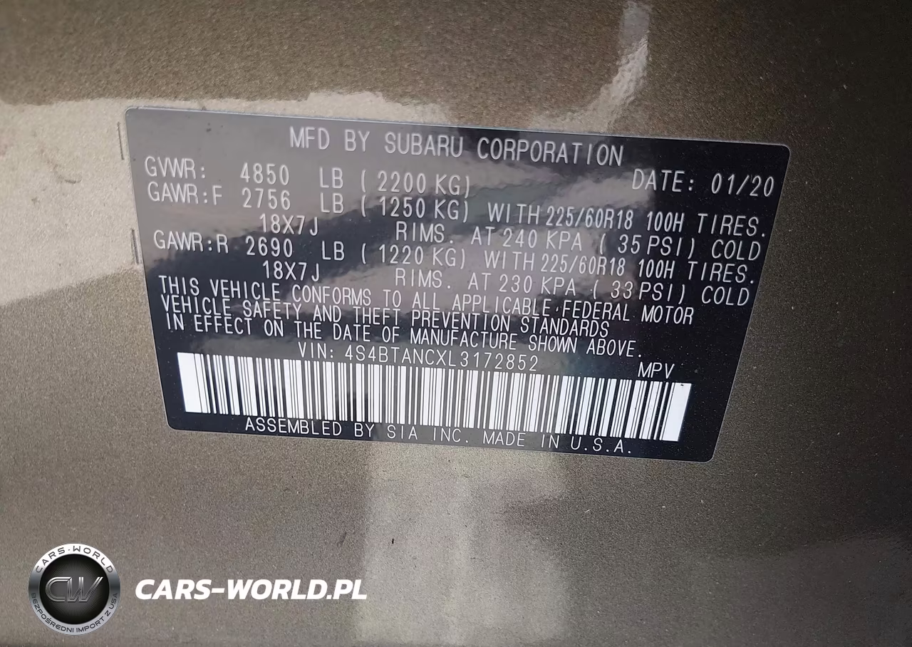 2020 Subaru Outback Limited VIN:4S4BTANCXL3172852 - 9