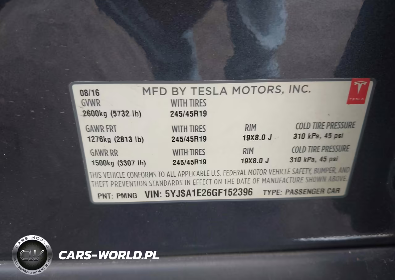 2016 Tesla Model S 60D-70D-75D-85D-90D VIN:5YJSA1E26GF152396 - 9